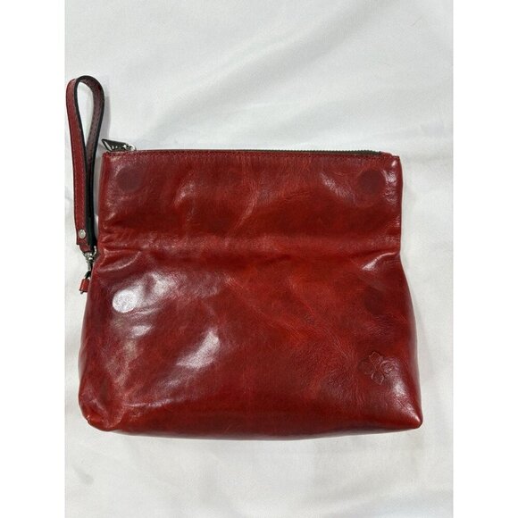 PATRICIA NASH Valerie Ruby Red Leather Wristlet Clutch Purse - Picture 3 of 12